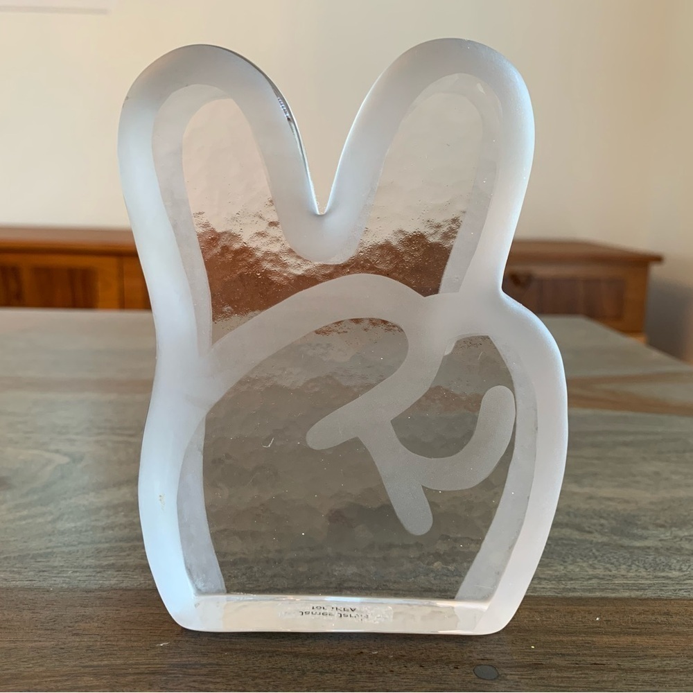 James Jarvis IKEA Peace Sign Paperweight Clear Frosted Limited Edition LE